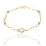 BRACCIALE DONNA MAGLIA MORBIDA CON FIORE E SFERE