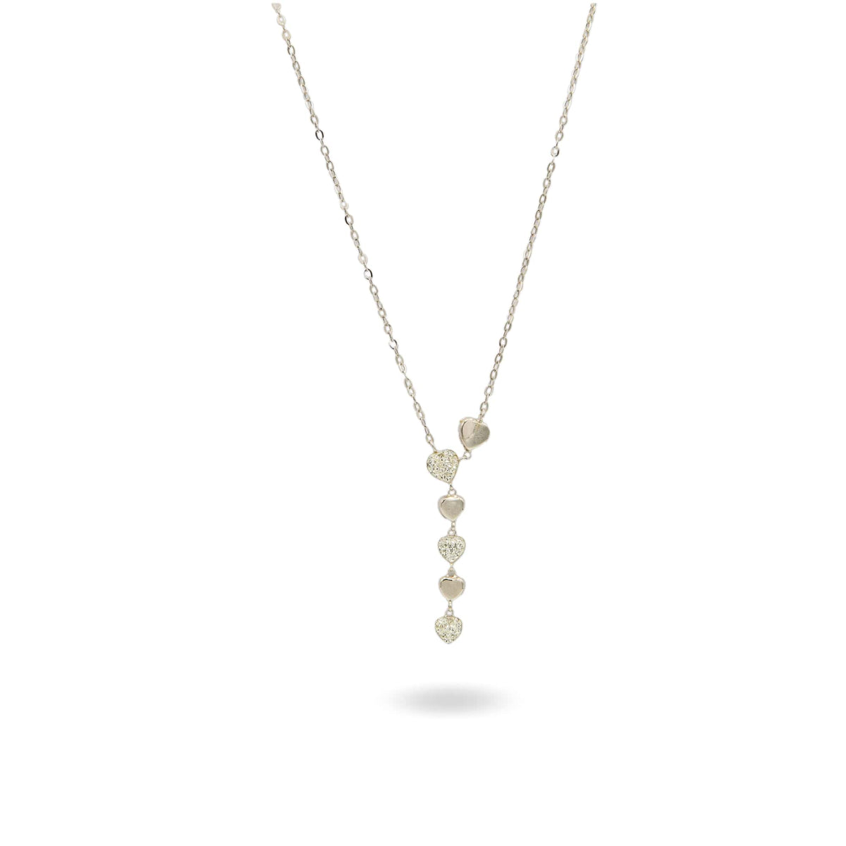Collana Oro Bianco Oro 18 carati Catena Con  Elementi Zirconati Zirconi Bianchi