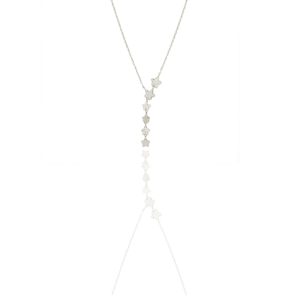 COLLANA DONNA FIORI PENDENTI ALERNATE LISCE