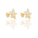ORECCHINI DONNA STELLA META' LUCIDI META' ZIRCONATI