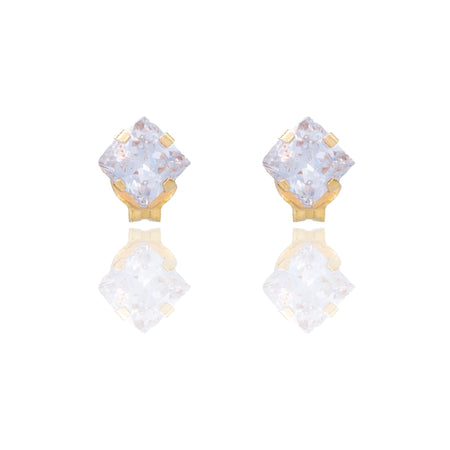 Orecchini Oro Giallo Oro 18 carati Punto Luce 4 Griffe Zircone Bianco