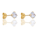 Orecchini Oro Giallo Oro 18 carati Punto Luce 4 Griffe Zircone Bianco