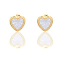 Orecchini Oro Giallo Oro 18 carati Punto Luce Contorno Cuore Zircone Bianco mis.2