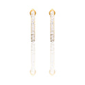 Orecchini Oro Giallo Oro 18 carati Cerchio pavè Zirconi Bianchi cm. 1,5 spessore mm 2