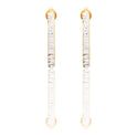 Orecchini Oro Giallo Oro 18 carati Cerchio pavè Zirconi Bianchi cm. 2 spessore mm 2