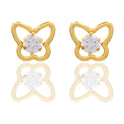 Orecchini Oro Giallo Oro 18 carati Punto Luce Contorno Farfalla Zircone Bianco