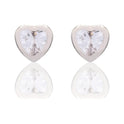 Orecchini Oro Bianco Oro 18 carati Punto Luce Cuore Zircone Bianco