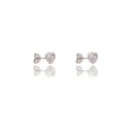 Orecchini Oro Bianco Oro 18 carati Punto luce cuore Zircone Bianco CM.0,40