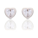 Orecchini Oro Bianco Oro 18 carati Punto luce cuore Zircone Bianco CM.0,60