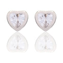 Orecchini Oro Bianco Oro 18 carati Punto luce cuore Zircone Bianco