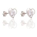 ORECCHINI DONNA PUNTO LUCE CONTORNO CUORE
