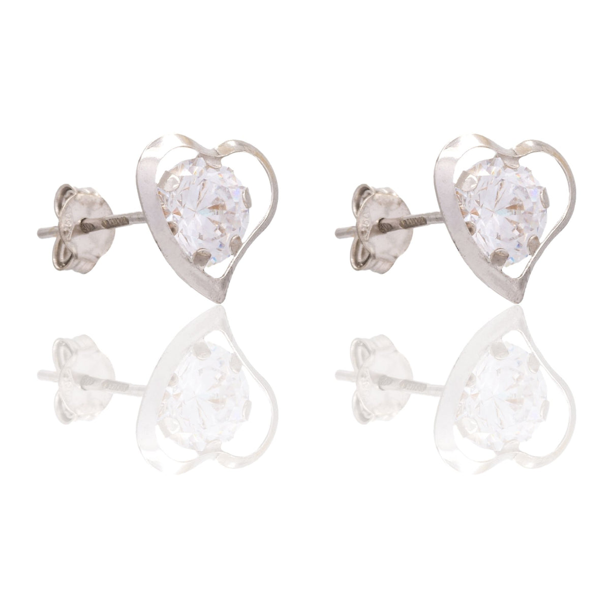 ORECCHINI DONNA PUNTO LUCE CONTORNO CUORE