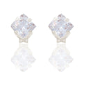 Orecchini Oro Bianco Oro 18 carati  Punto Luce 4 Griffe Zircone Bianco