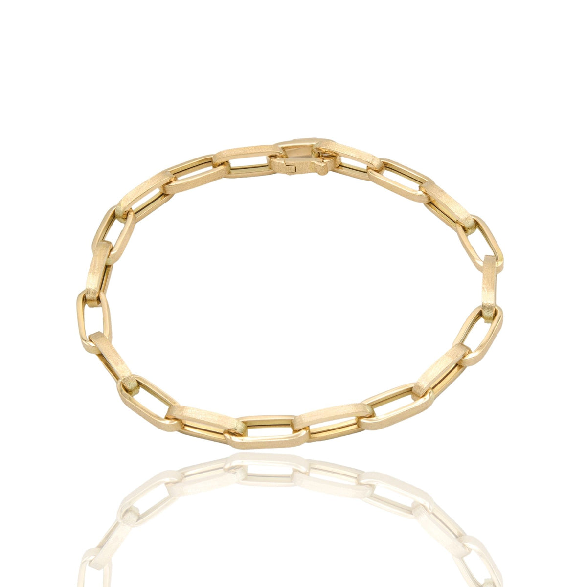 BRACCIALE CATENA ALLUNGATA SATINATA E LUCIDA