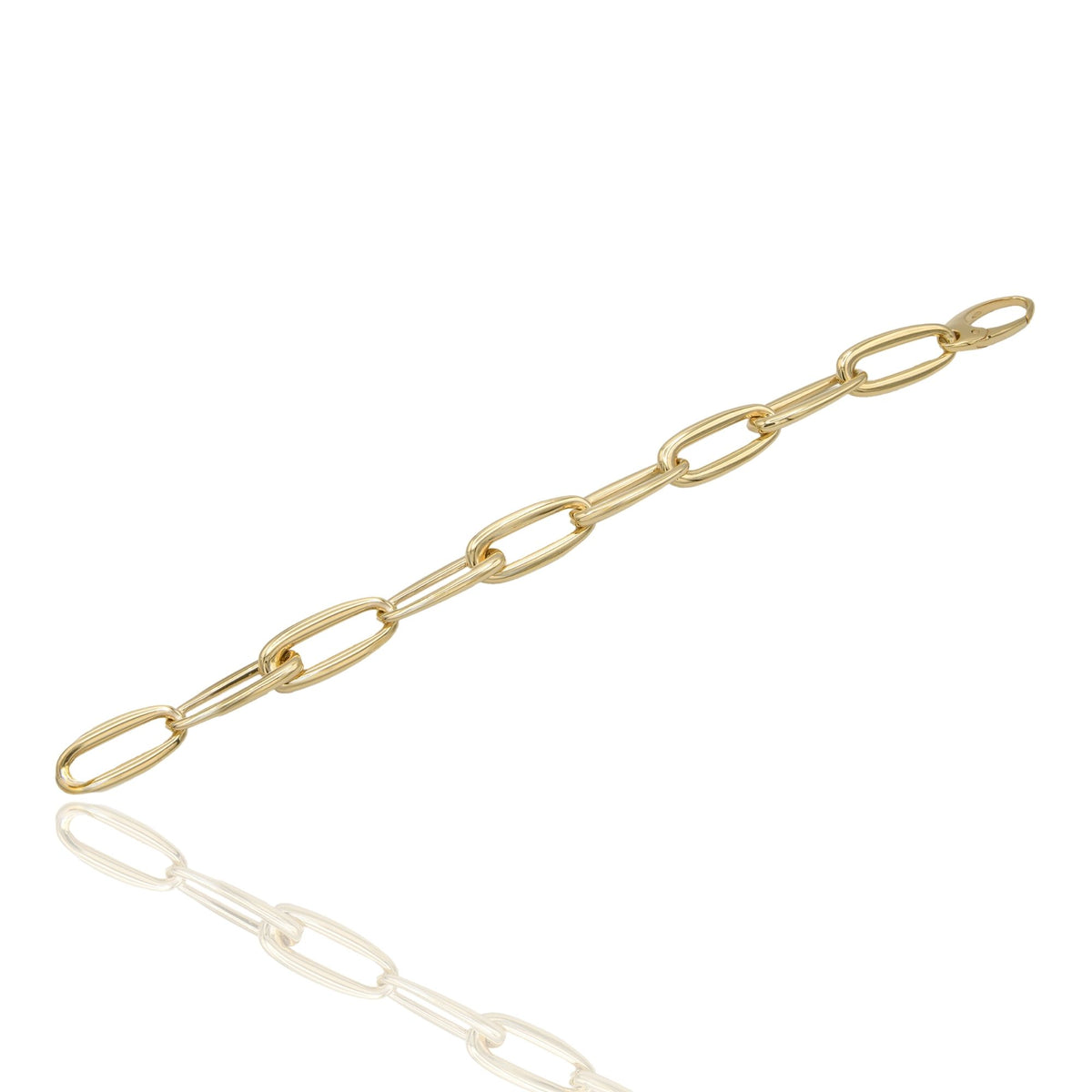 Bracciale Oro Giallo Oro 18 carati Catena Ovali Irregolari Da Cm.2 Lucidi Solo Oro mis.1