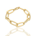 BRACCIALE CATENA CON OVALI IRREGOLARI DA CM.2 LUCIDI E SATINATI