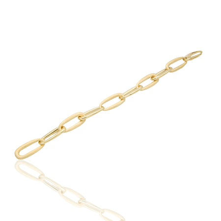 Bracciale Oro Giallo Oro 18 carati Catena Con Ovali Irregolari Da Cm.2 Lucidi E Satinati Solo Oro