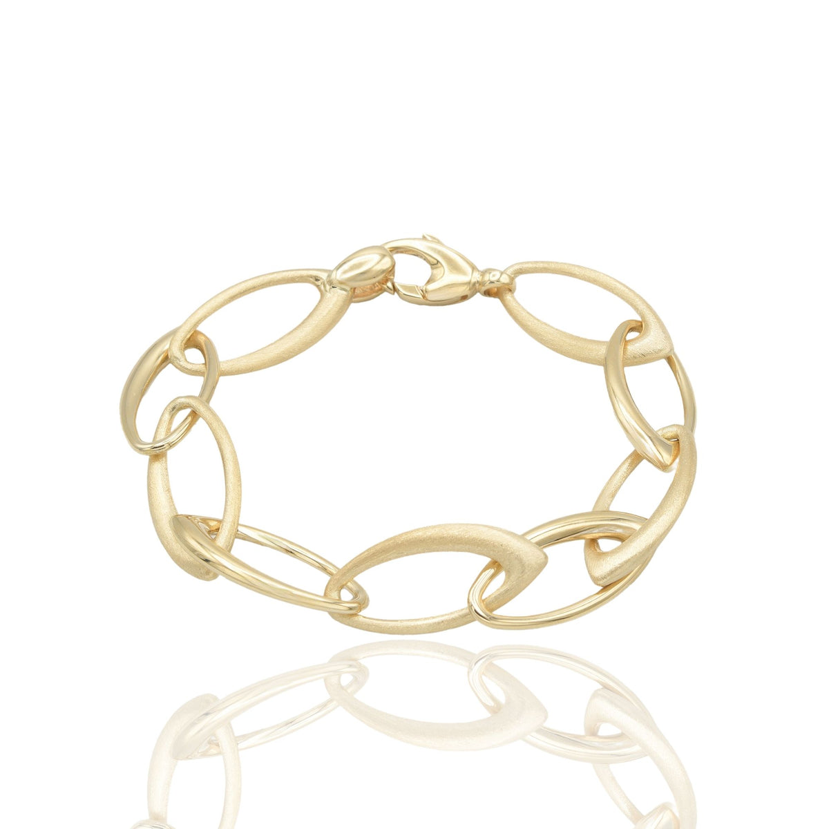 BRACCIALE CATENA CON OVALI IRREGOLARI A PUNTA