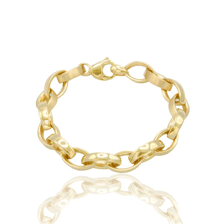 BRACCIALE CATENA FORZATINA OVALI PIATTI ALTERNATI LUCIDI E SATINATI