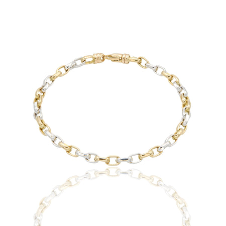 Bracciale Oro Giallo, Oro Bianco Oro 18 carati Rolo' Solo Oro 