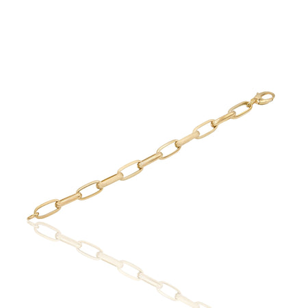 Bracciale Oro Giallo Oro 18 carati Maglie Rolo' Allungate Solo Oro cm. 20