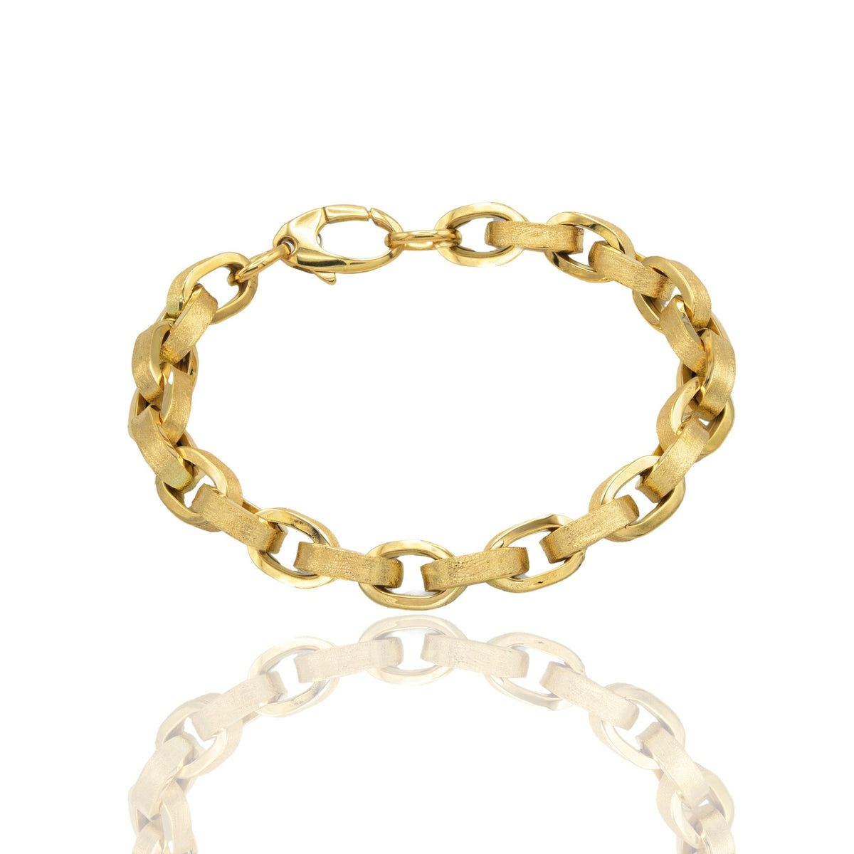 Bracciale Oro Giallo Oro 18 carati Rolo' Tondo Da Cm 0.5 Satinati Solo Oro cm. 19,5