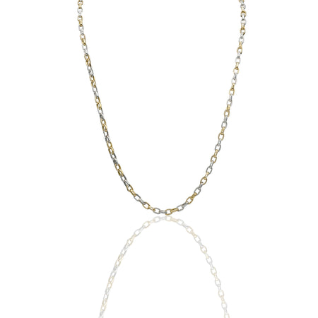 Collana Oro Giallo, Oro Bianco Oro 18 carati Rolo' Solo Oro cm.70
