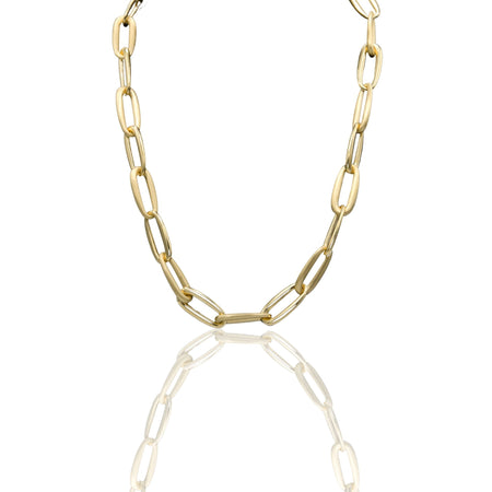 Collana Oro Giallo Oro 18 carati Ovali Irregolari Da Cm.2 Solo Oro mis.2 cm.50