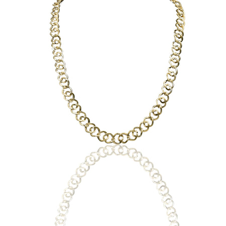 Collana Oro Giallo Oro 18 carati Maglia Rombi Lucidi Intrecciati Solo Oro cm.50