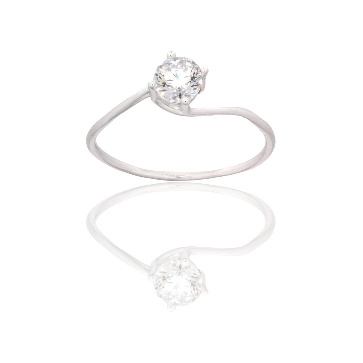 Anello Oro Bianco Oro 18 carati Modello Valentino  Zircone Bianco