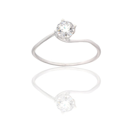 Anello Oro Bianco Oro 18 carati Modello Valentino  Zircone Bianco