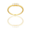 Anello Oro Giallo Oro 18 carati Trilogy Lineare Zirconi Bianchi