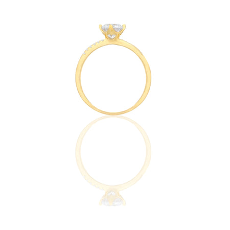 ANELLO DONNA PIETRA CENTRALE PAVE' SU GAMBO