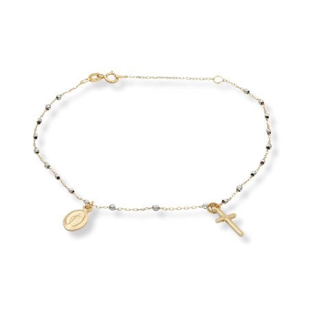 Bracciale Oro Giallo, Oro Bianco Oro 18 carati Rosario Modello Pendente Solo Oro Sfera mm. 2 