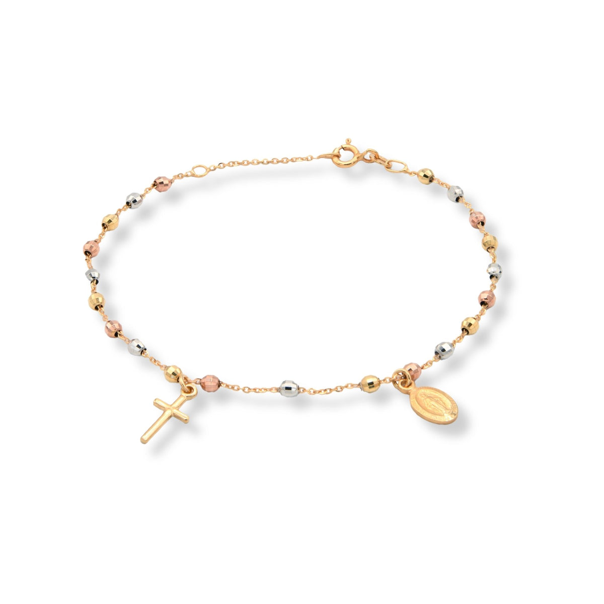 Bracciale Oro Giallo, Oro Bianco, Oro Rosa Oro 18 carati Rosario Modello Pendente Solo Oro Sfera mm. 3