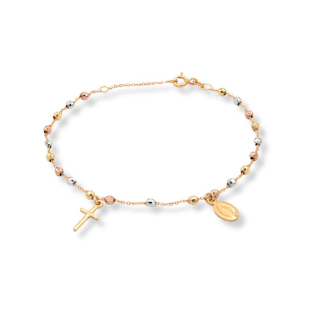 Bracciale Oro Giallo, Oro Bianco, Oro Rosa Oro 18 carati Rosario Modello Pendente Solo Oro Sfera mm. 3