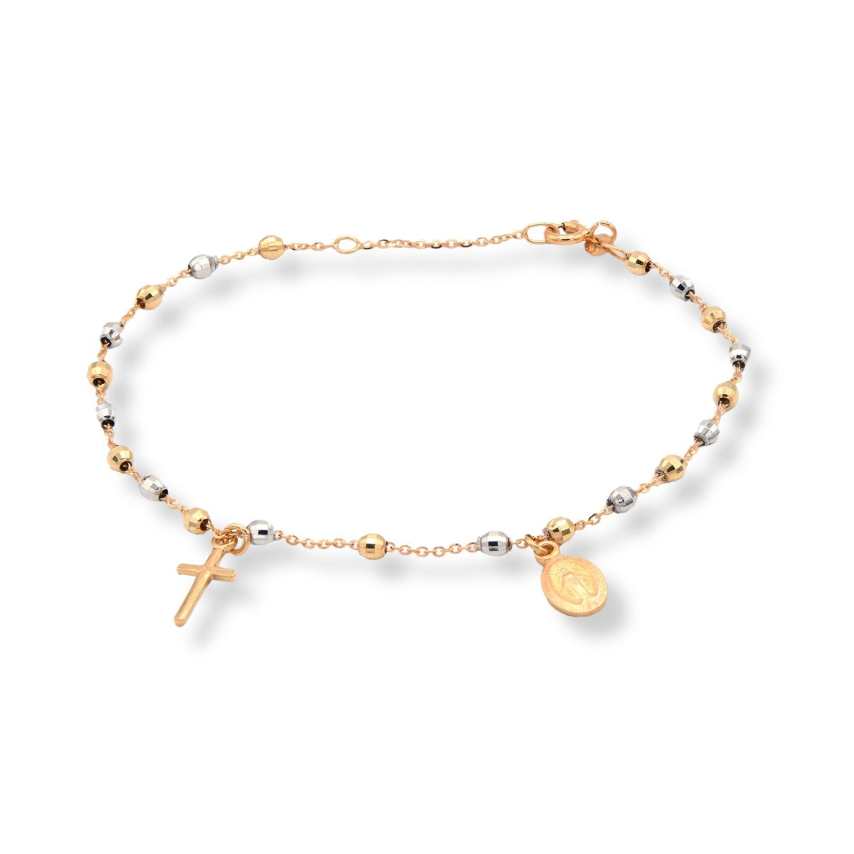 Bracciale Oro Giallo, Oro Bianco, Oro Rosa Oro 18 carati Rosario Modello Pendente Solo Oro Sfera mm. 3