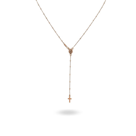 Collana Oro Rosa Oro 18 carati Rosario Pendente Solo Oro