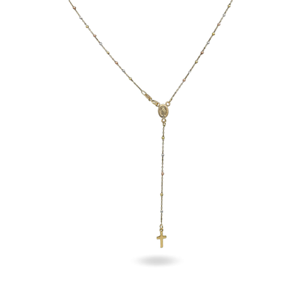 Collana Oro Giallo, Oro Bianco, Oro Rosa Oro 18 carati Rosario Pendente Solo Oro