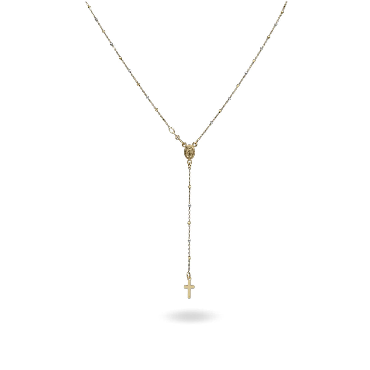 Collana Oro Giallo, Oro Bianco Oro 18 carati Rosario Pendente Solo Oro
