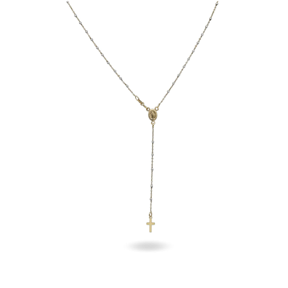 Collana Oro Giallo, Oro Bianco Oro 18 carati Rosario Pendente Solo Oro