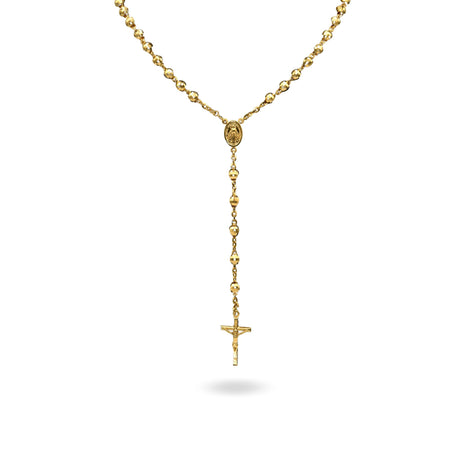 Collana Oro Giallo Oro 18 carati Rosario Pendente  Solo Oro Sfera mm. 6 cm.70