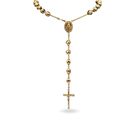 Collana Oro Giallo Oro 18 carati Rosario Pendente  Solo Oro Sfera mm. 10 cm.80