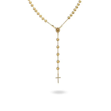 Collana Oro Giallo Oro 18 carati Rosario Pendente Sfere Slash Solo Oro Sfera mm. 6 cm.60