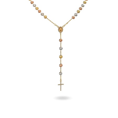 Collana Oro Giallo, Oro Bianco, Oro Rosa Oro 18 carati Rosario Pendente Sfere Slash Solo Oro Sfera mm. 6 cm.60