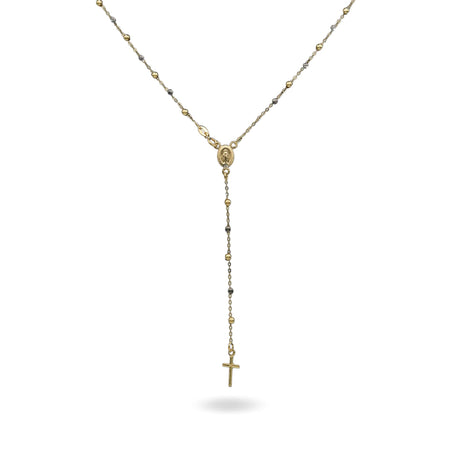 Collana Oro Giallo, Oro Nero Oro 18 carati Rosario Pendente Sfere Slash Solo Oro