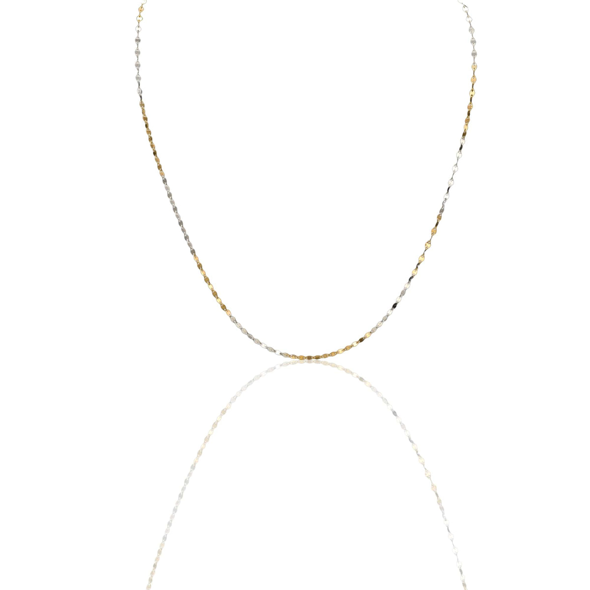 Collana Oro Giallo Oro Bianco Oro 18 carati Elica Solo Oro cm.45