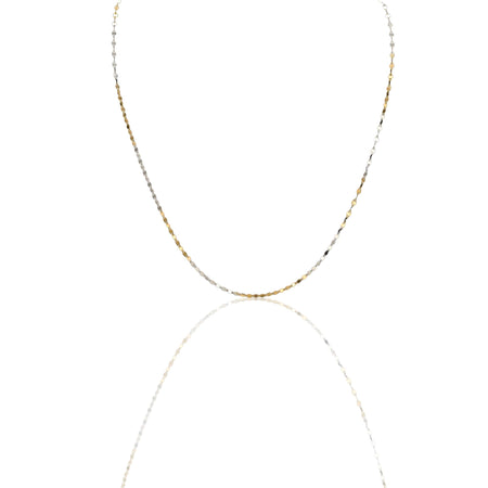 Collana Oro Giallo Oro Bianco Oro 18 carati Elica Solo Oro cm.45
