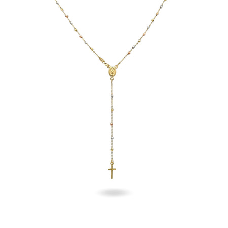 Collana Oro Bianco, Oro Giallo, Oro Rosa Oro 18 carati Rosario Modello Pendente Solo Oro 60 cm.Sfera mm 2,5