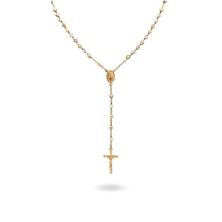 Collana Oro Bianco, Oro Giallo, Oro Rosa Oro 18 carati Rosario Modello Pendente Solo Oro 60 cm.Sfera mm 5